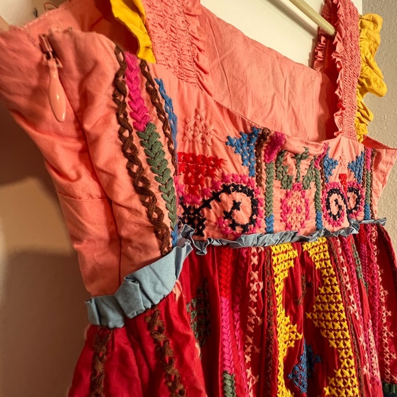 NWT embroidered Farm Rio mini dress size M - Picture 5 of 6